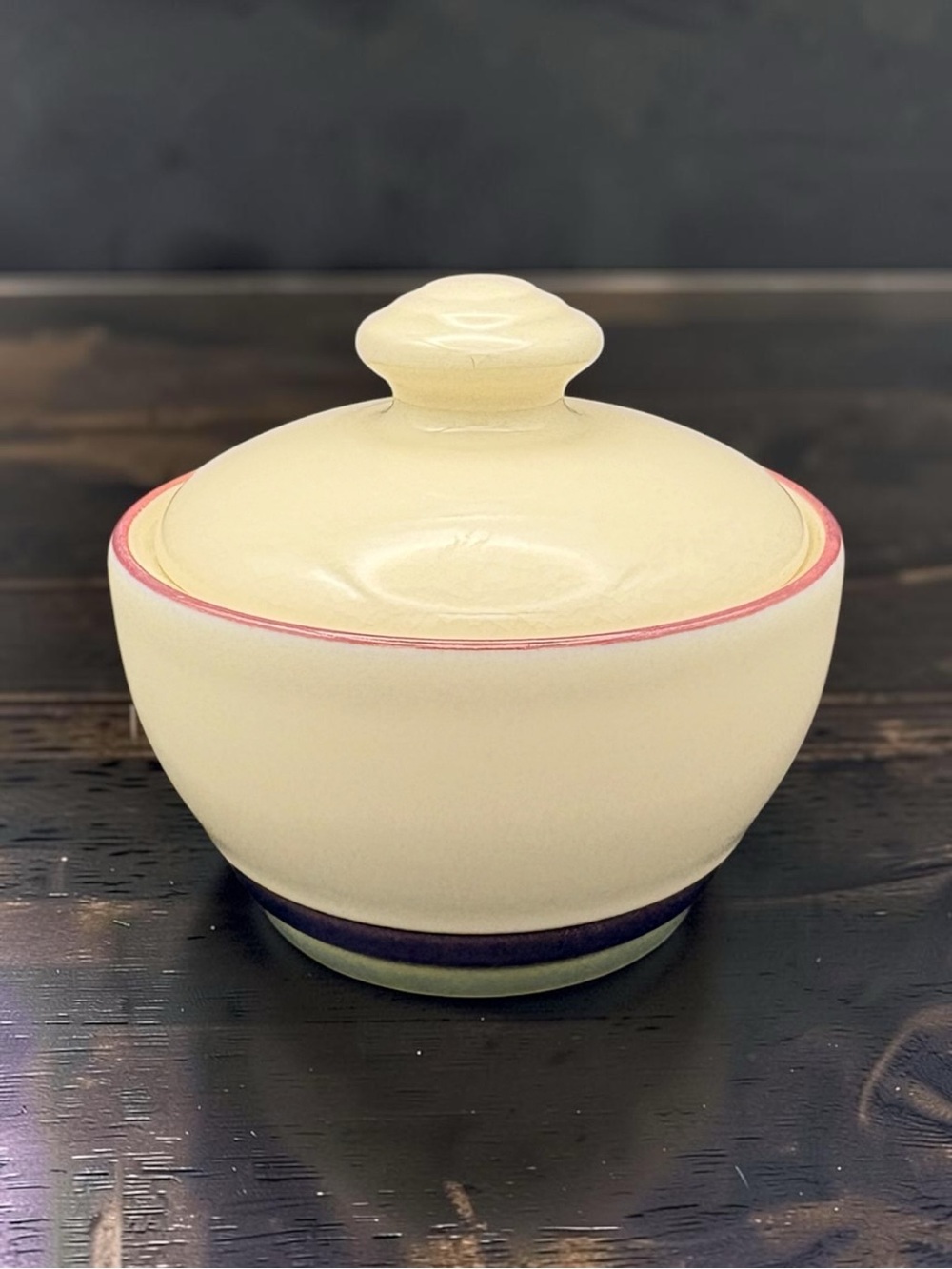 Vintage Pfaltzgraff Valley View Ceramic Sugar Bowl & Lid Covered Table Dish EUC